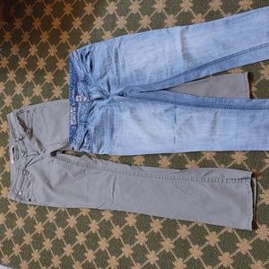 Bundle:Five Pocket Jeans, Faded Blue and Soft Olive Green SZ 31